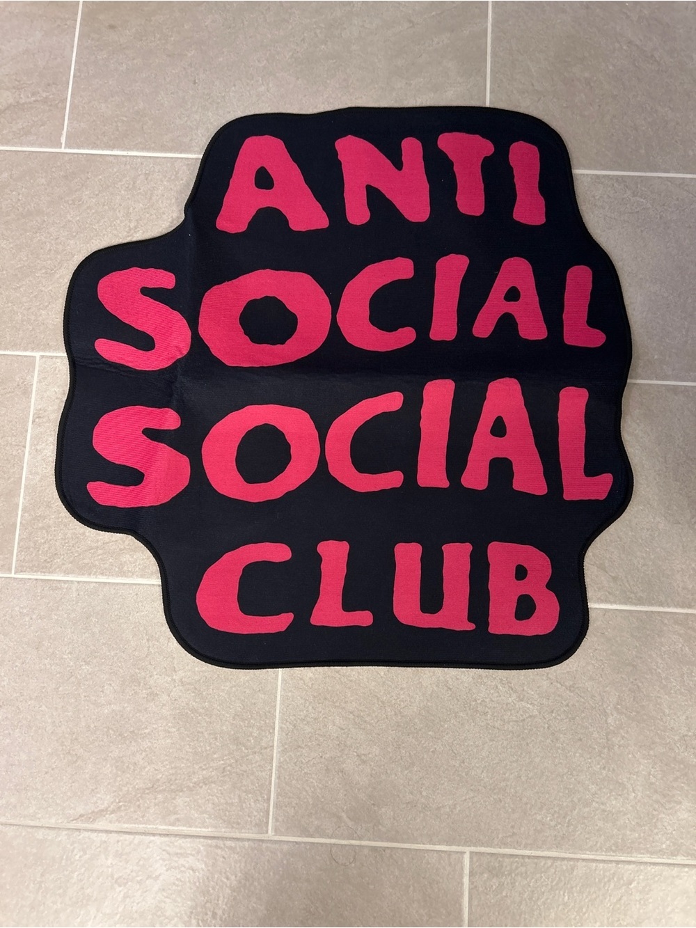 Anti Social Social Club ASSC Pink Logo Rug - Black/Pink